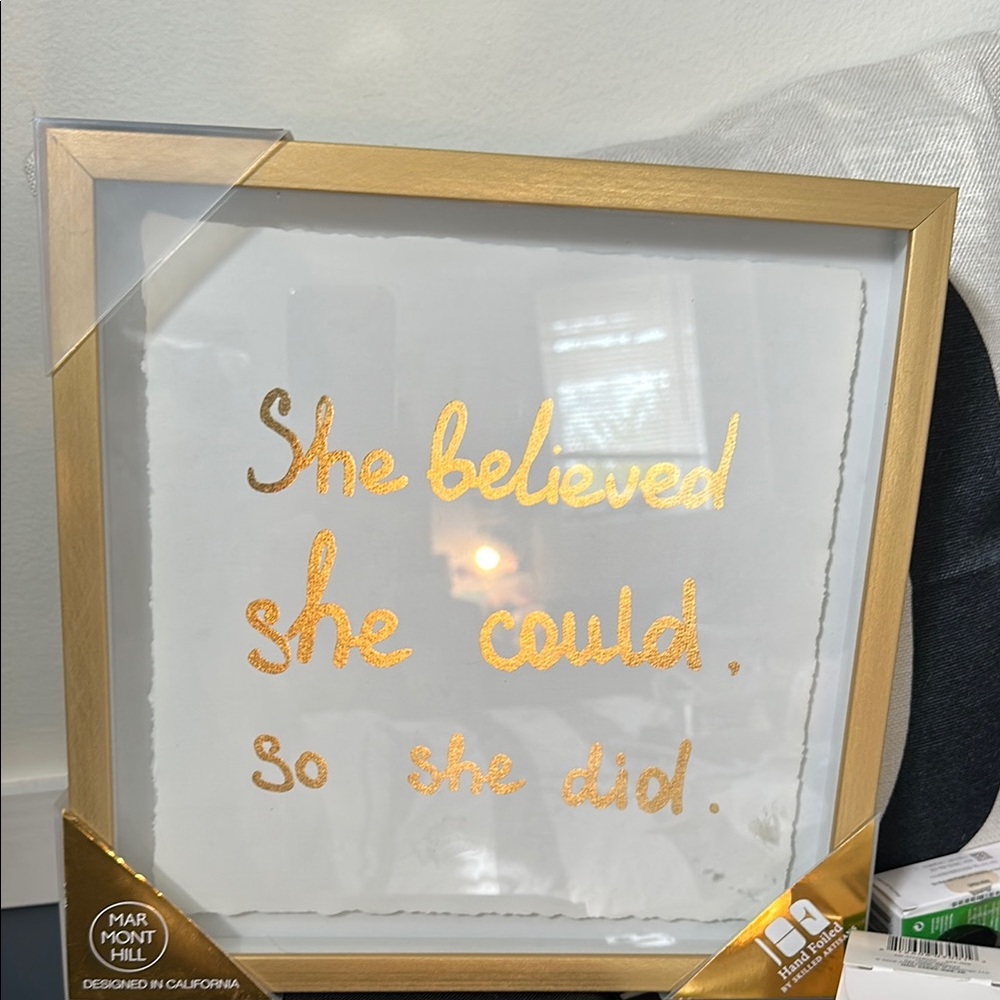 New ‘She believed she could so she did’ Framed Inspirational Art